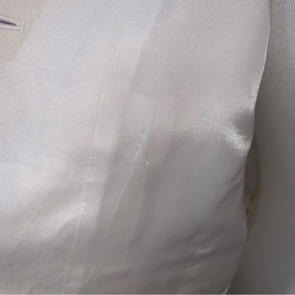 Ann Taylor LOFT Size 6 Ivory Linen L/S Sleeve 5 Button Blazer Jacket - Picture 6 of 10